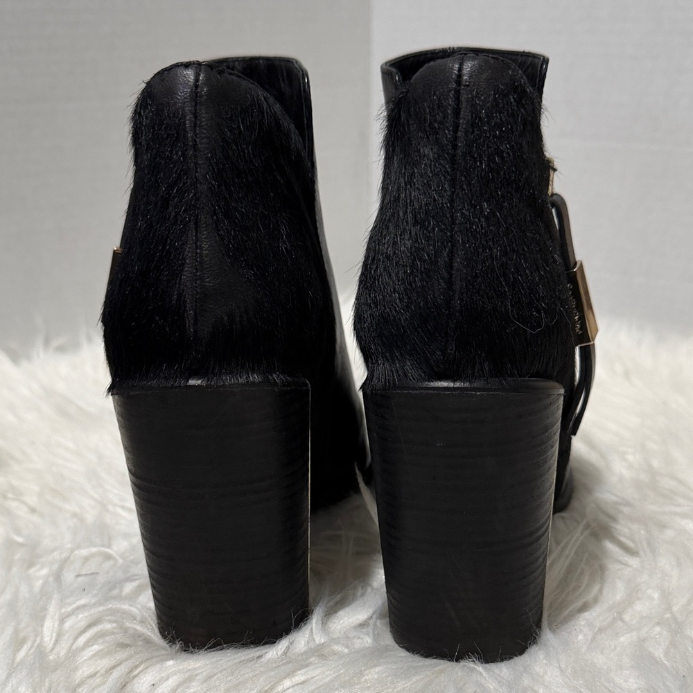 SEE By Chloe Black Ankle Boots with Goldtone Accents - Picture 3 of 13